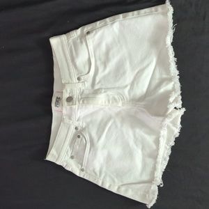 PINK Victoria's Secret White High Waisted Jean Shorts Women's Size 4